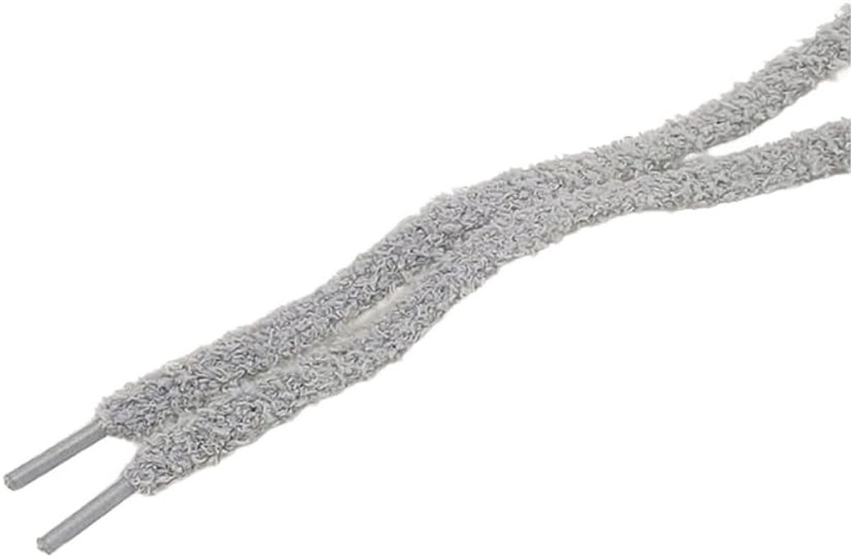 2 Paar Platte Plush Veters voor Sneakers, 100cm Lange Veters met Snelsluiting voor Hardloopschoenen en Sportschoenen in Grijs, Ideaal voor Comfort en Stijl