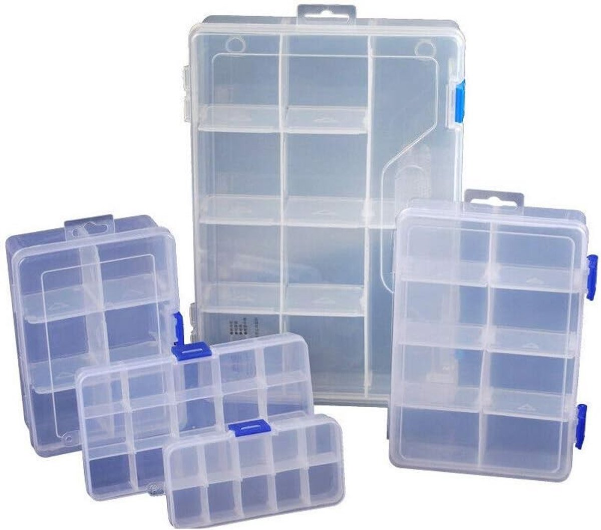 Plastic Opbergdoos voor Sieraden en Kleine Accessoires, 10 Vakken, PP Organiser voor Oorbellen en Beads