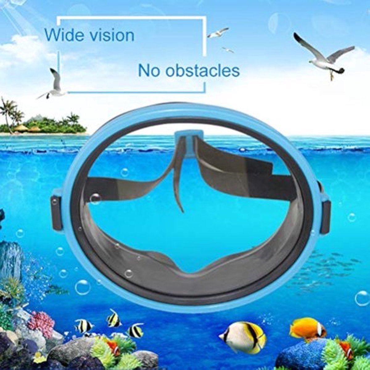 Rond Duikmasker met Enkele Lens Goggles Onderwater Waterdicht Snorkelmasker - Zwemmen en Duikuitrusting