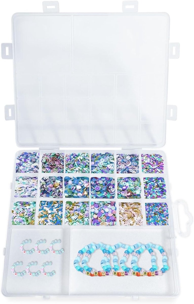 Transparante Plastic Opbergdoos voor Sieraden, Kralen en Knutselmaterialen met Meerdere Compartimenten en Deksel, Ideaal voor Organiseren en Sorteren