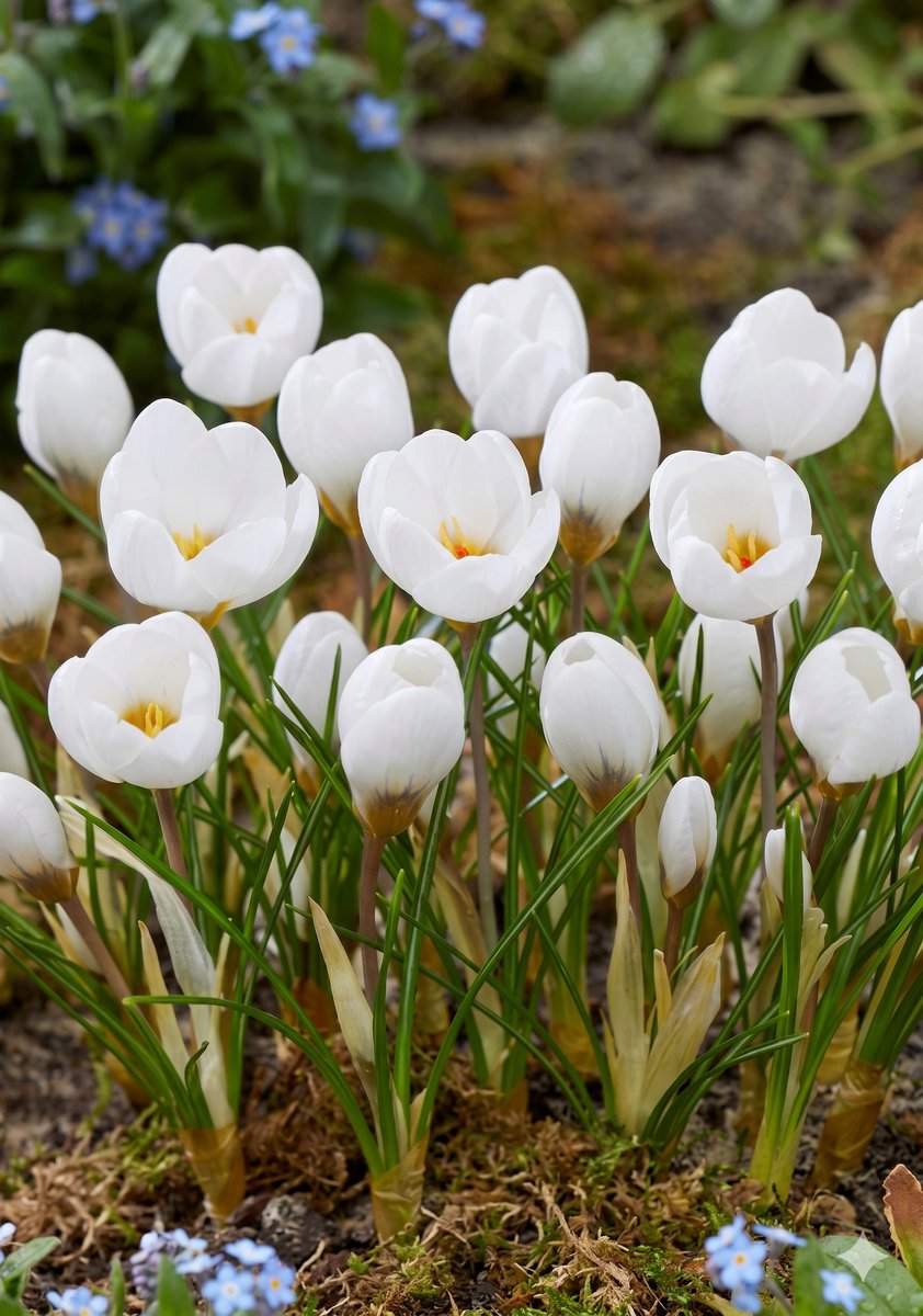 50 Bollen Crocus Botanische Polar Bear maat 6/+