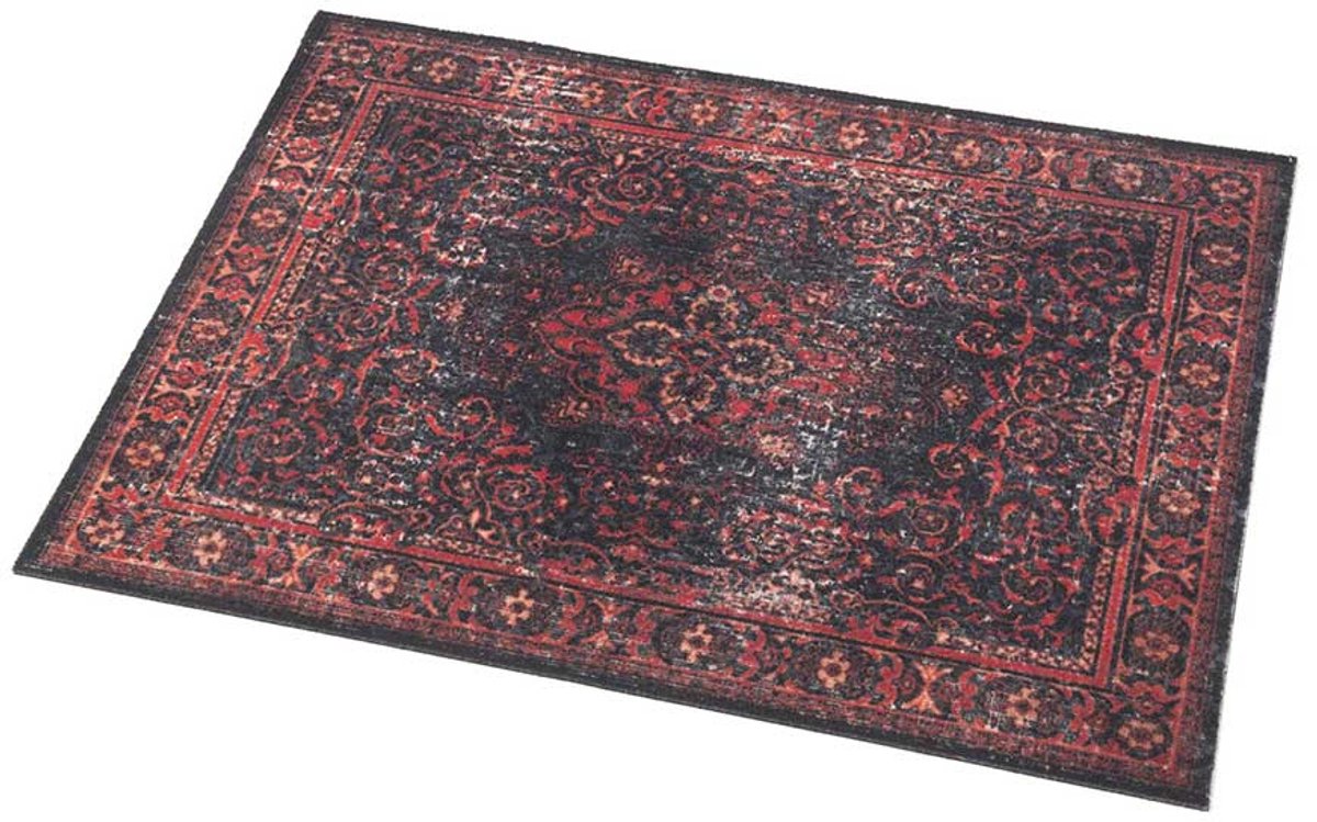 DRUMnBASE Pedal & Amp Stage Rug Pedalboard Mat Vintage Persian Red/Black (80 cm x 60 cm)