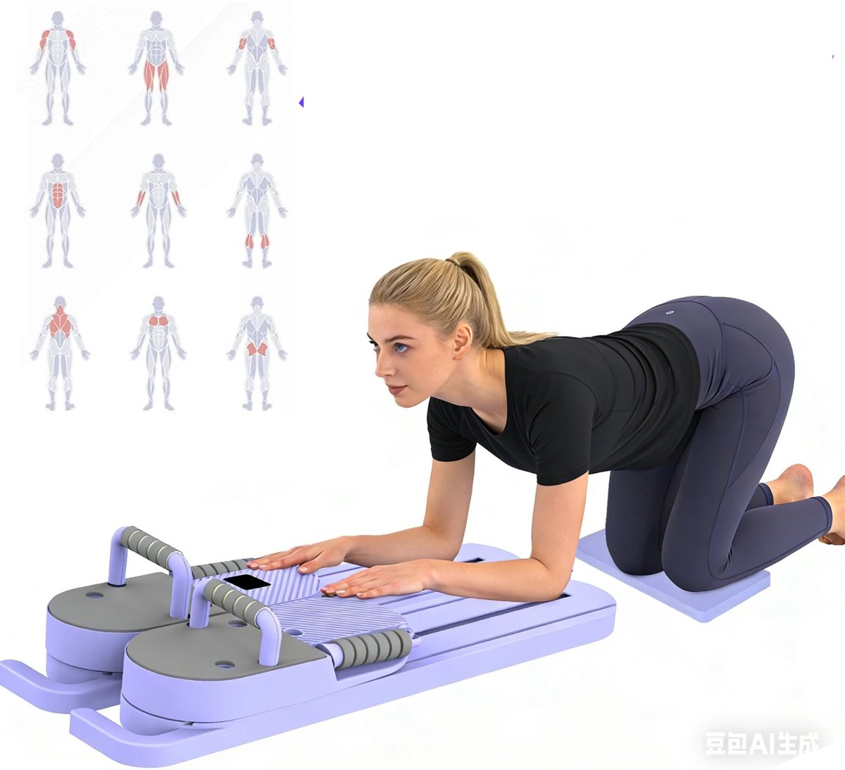 Linkforu - Multifunctionele - Pilatestrainer - Weerstandsbanden - Core - Benen - Armen - Thuisfitness - Compact - Opvouwbaar