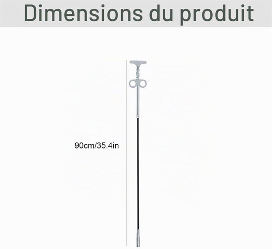 Flexibele kaakpijpreinigingstool Grijper (veerdruksysteem) 4-kaak multitool voor aanrecht Badkamer - 90 cm 1 stuk — afbeelding 5
