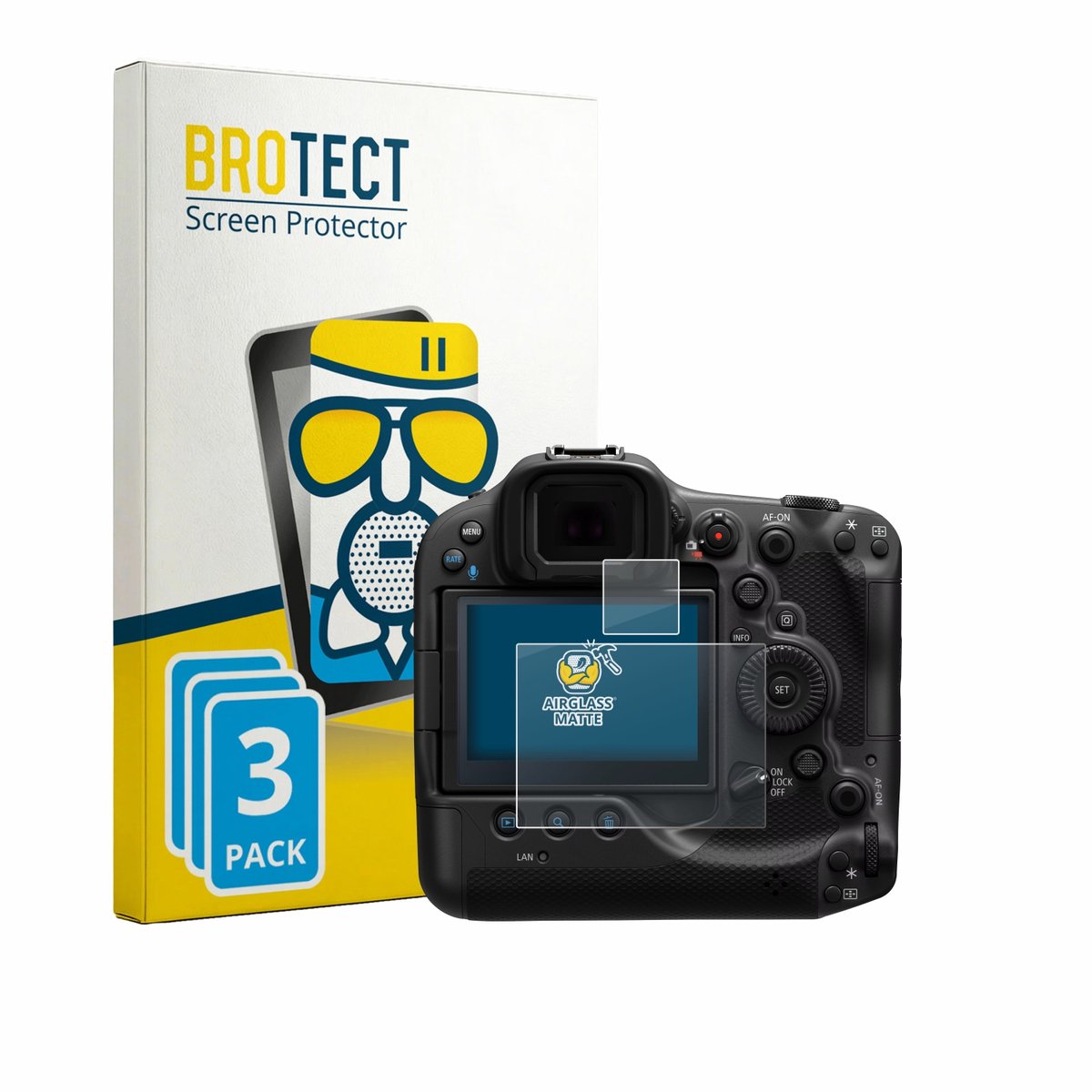 BROTECT - Screenprotector voor Canon EOS R3 - Folie Beschermfolie Beschermglas matte 3 Stuks