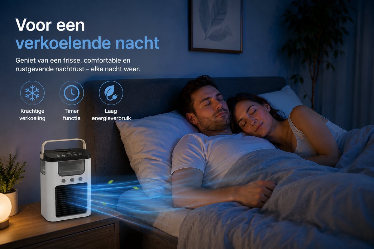 Mobiele Airco Zonder Afvoer - Mobiele Airco Zonder Slang - Compact En Zuinig - Ideaal Voor Koeling In Slaapkamers Of Kleine Kantoren – foto 3