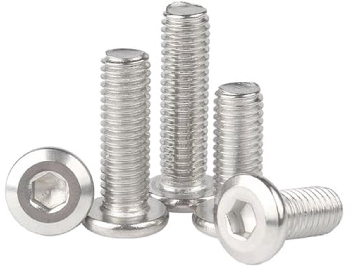 20 stuks binnenzeskantschroeven, M3 x 10 mm platte kopschroeven, binnenzeskant, 304 mechanische schroeven, volledige schroef,verbinding meubelschroeven
