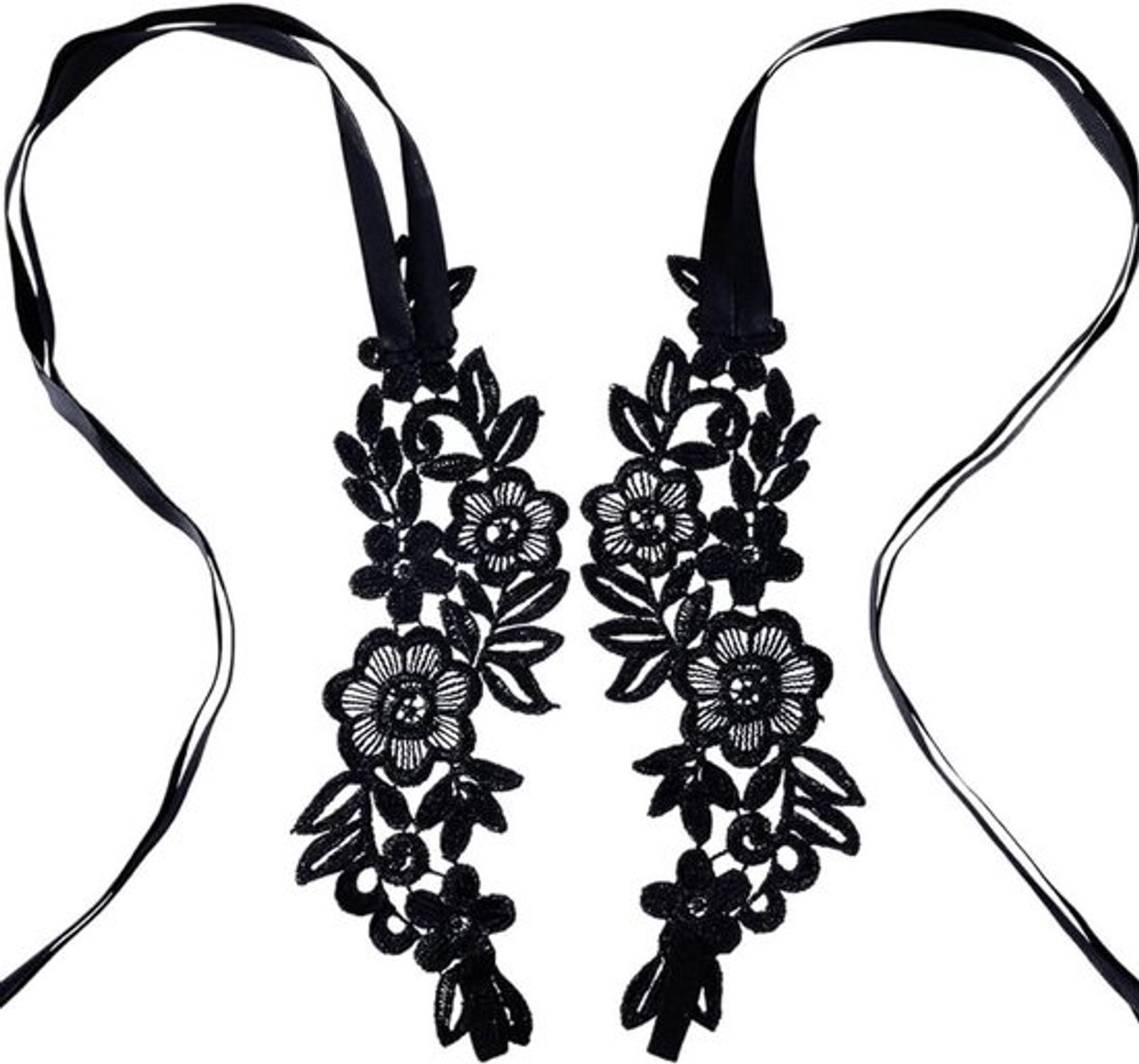 - Enkelbandje met teenkring - Bloemen - Wit - Sandalen - Bruiloft - Feest - Strand - Dames - Meisjes - Geschikt voor 2 stuks sieraden - Sexy kanten borduurwerk - Blote voeten - Voet sieraden.
