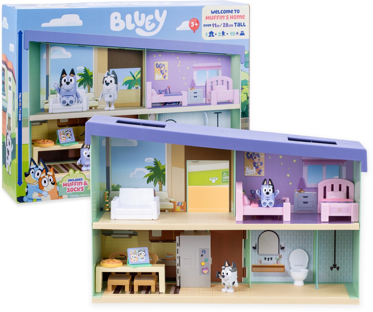 Bluey - Muffins Huis Speelset- Incl. 2 Speelfiguren en 10 Accessoires