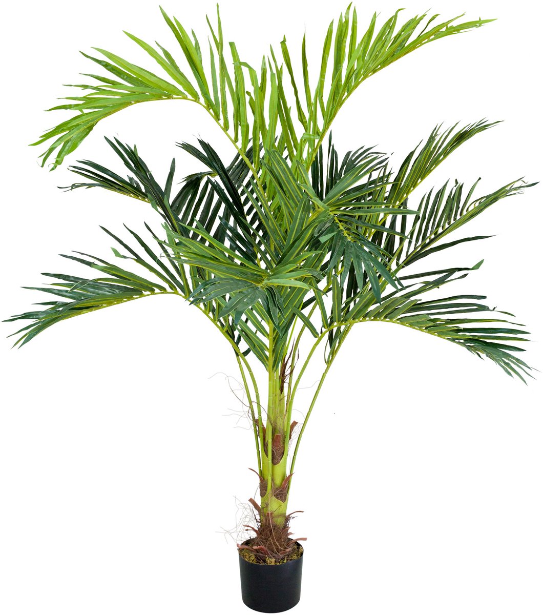 Grote kunstpalm, kunstplant, realistische arecapalm, 140 cm hoog, balkondecoratie, Decovego