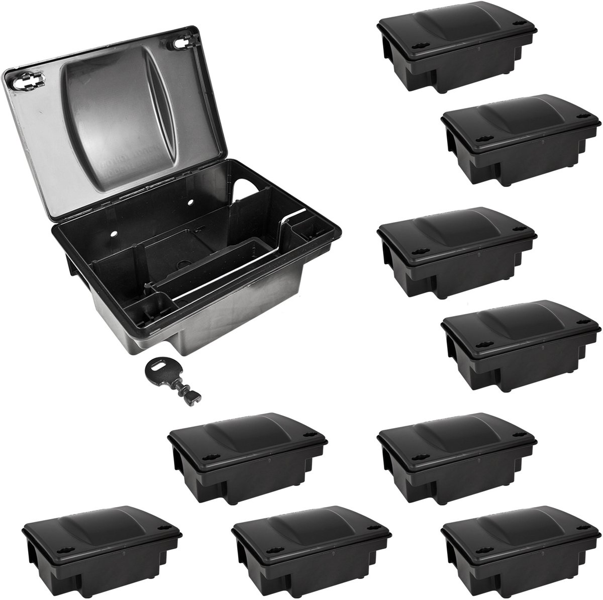 10 x Aasstation Rattenset Aasdoos Tuin Muizenval Muizen Rattenaasdoos Rattenaasstation Rattenval Kinderen Huisdierveilig Aasdoos Cadeau Petigi
