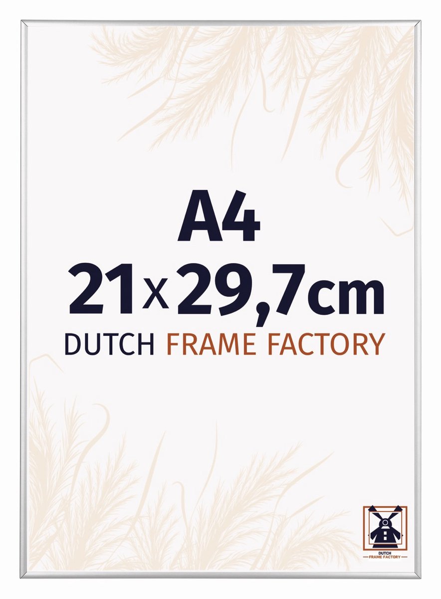 Dutch Frame Factory Fotolijst A4 21x29,7 cm - Aluminium - Zilver Hoogglans - Kampen