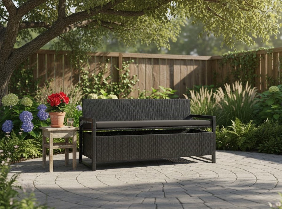 Productnaam: Luxe 3-Zits Tuinbank met - Antraciet - Novihome