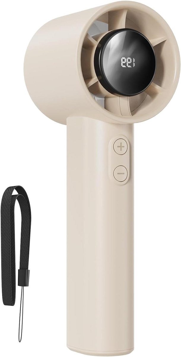 Oplaadbare Handventilator - Draagbare Ventilator - Persoonlijke Verkoeling - 199 Snelheidsstanden - 13 Werkuren - Geel