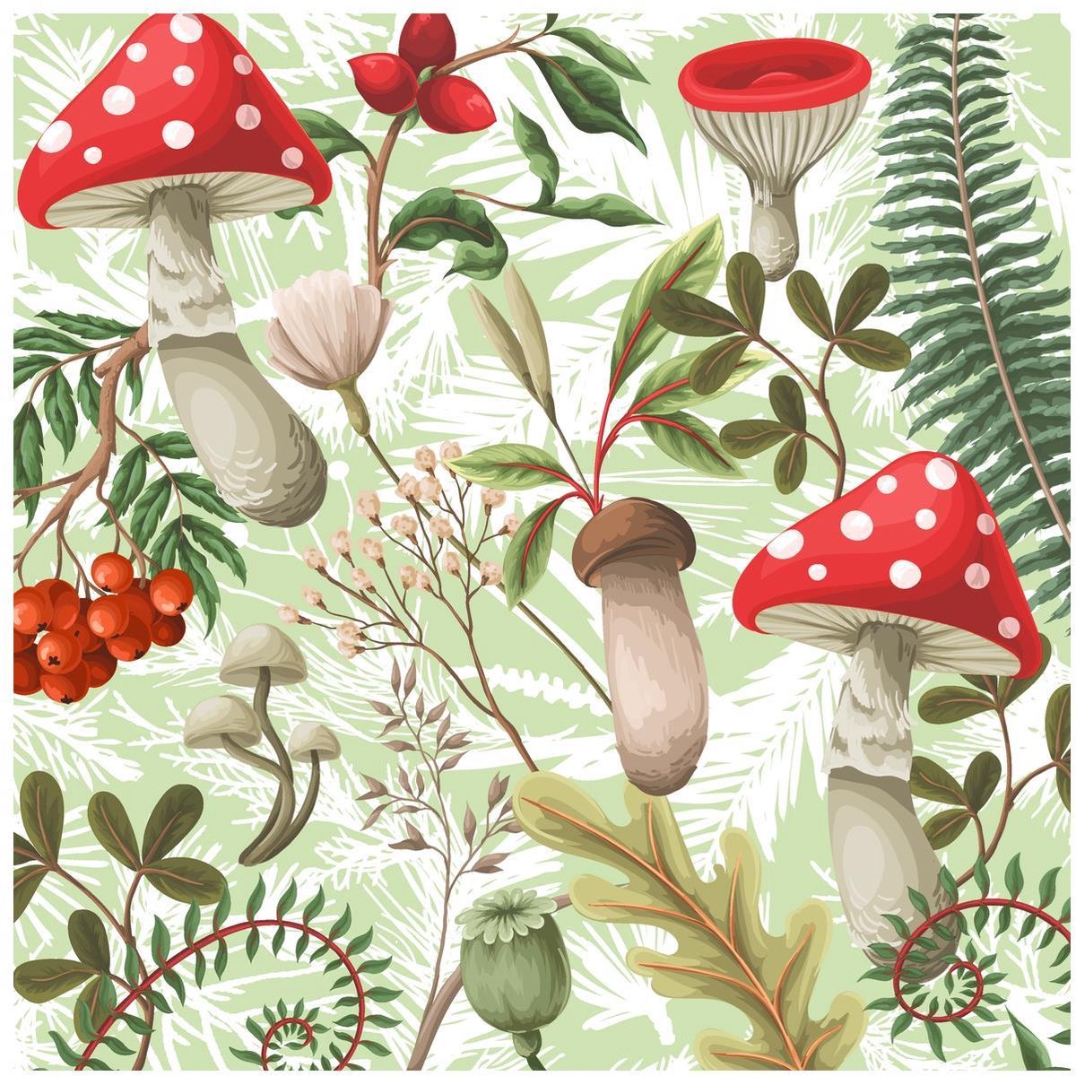 Duni Servetten Forest Fungi 33x33cm.