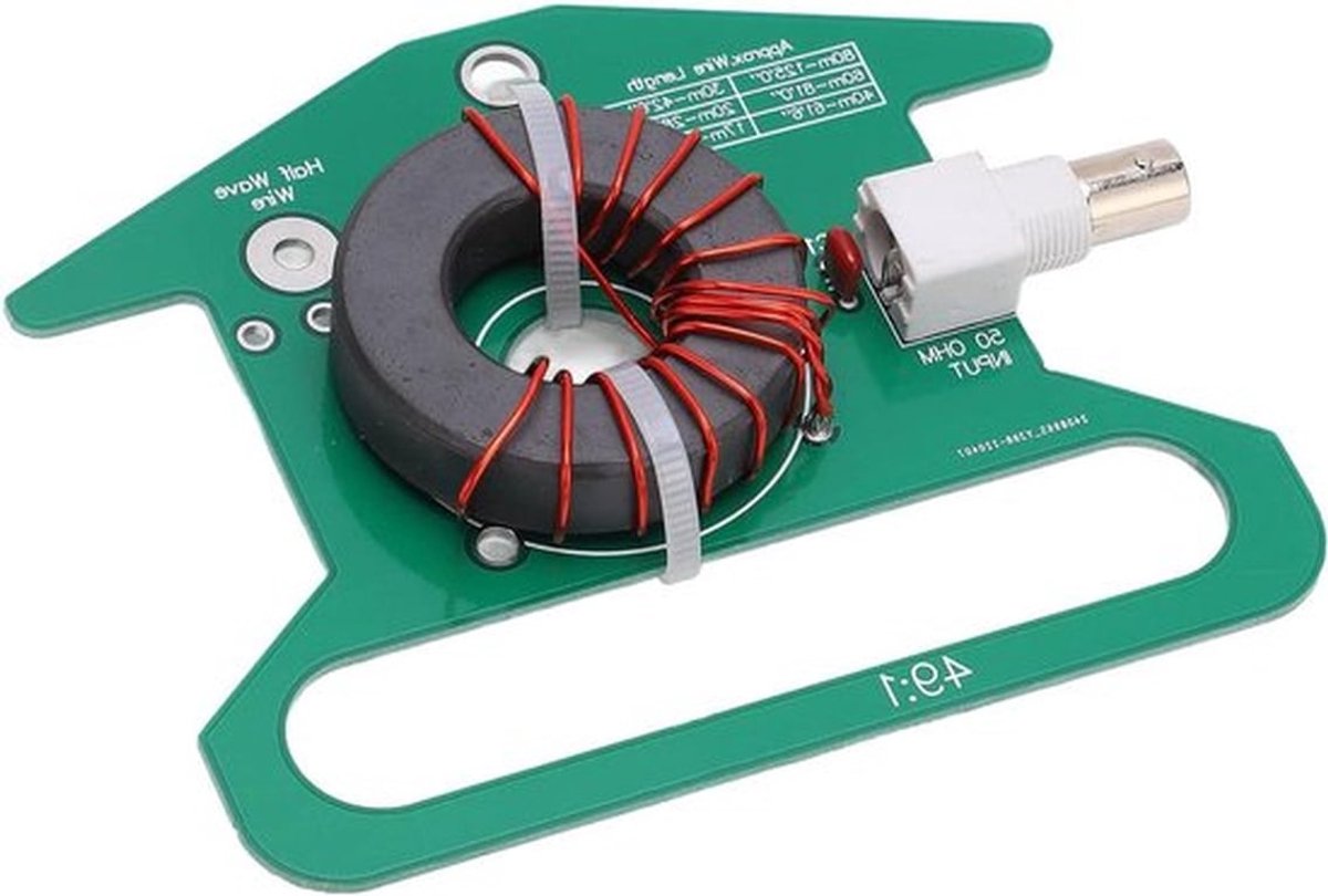 Balun BNC Female Hoofd 5-35MHz 49:1 Transformator voor Kortegolf Antennes