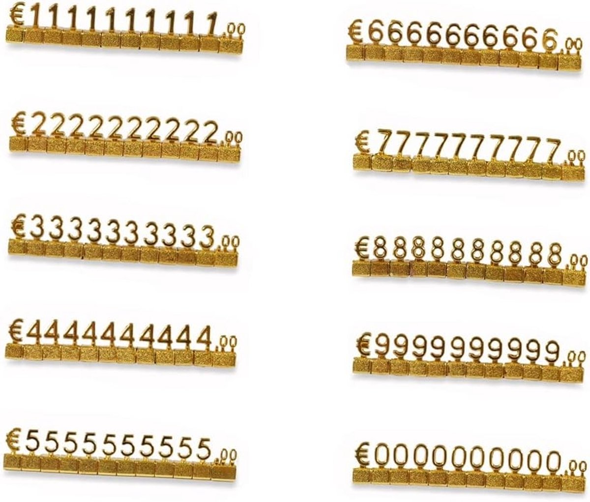 10 Stuks 3D Metaal Prijsetiketten, Verstelbaar en Verwijderbaar voor Retail Prijsweergave in Goud