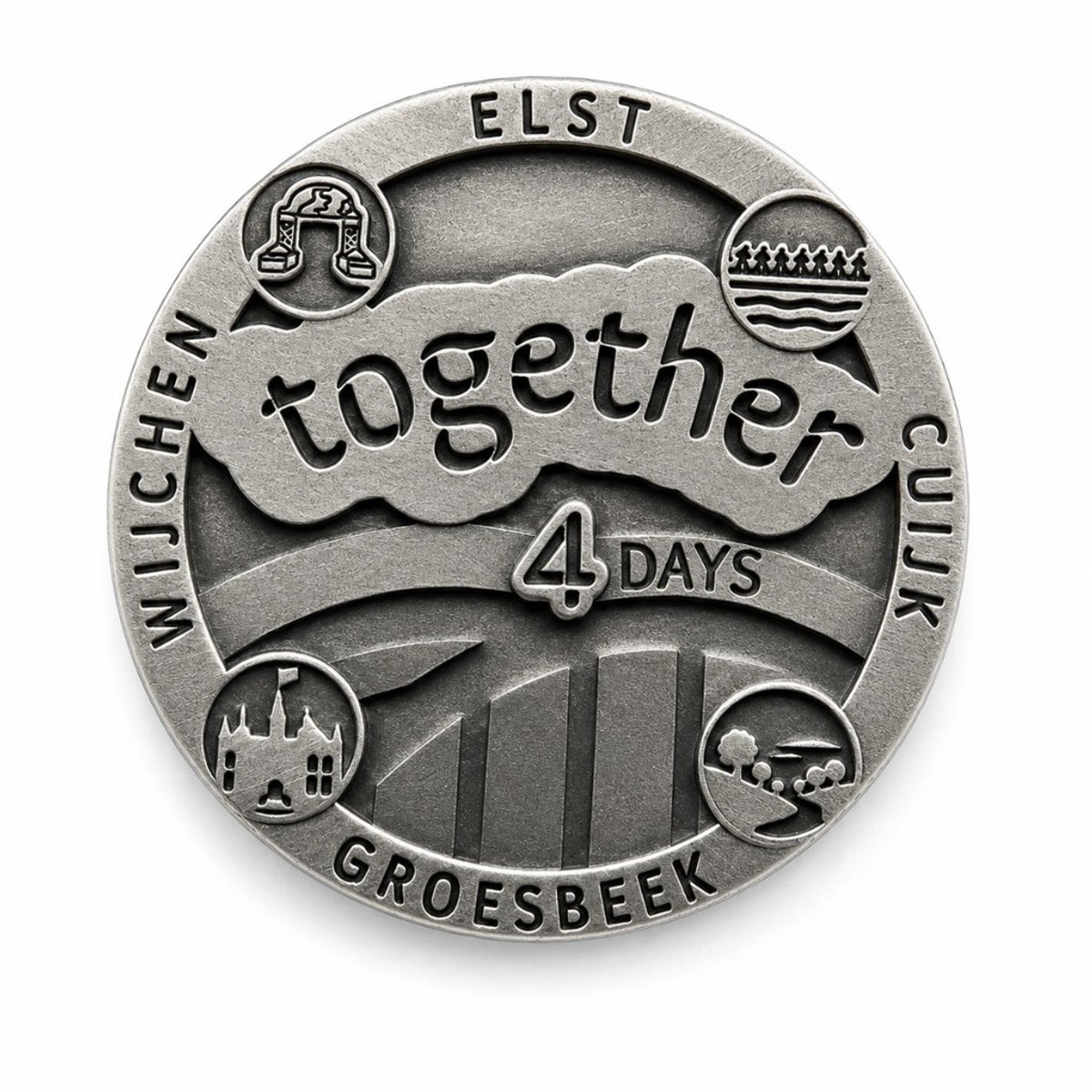 Vierdaagse Nijmegen - Together - herinneringsmunt in doosje - tin - Nijmeegse 4Daagse