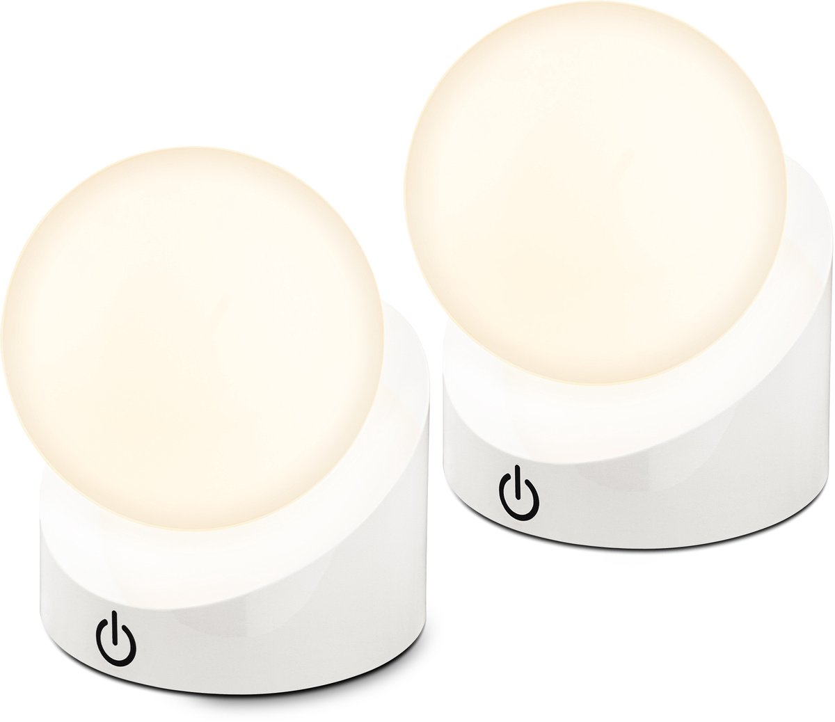 BRILONER Sora - Set van 2 Tafellampen oplaadbaar - warm wit licht - dimbaar - voor binnen en buiten - 10 x 8 x 9 cm - wit