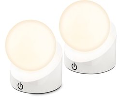 BRILONER Sora - Set van 2 Tafellampen oplaadbaar - warm wit licht - dimbaar - voor binnen en buiten - 10 x 8 x 9 cm - wit