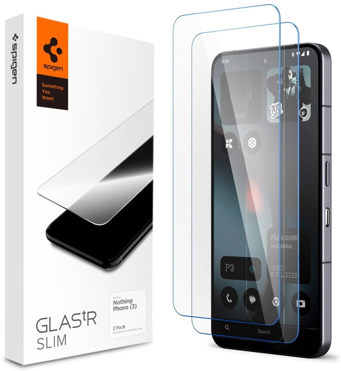 Spigen Screen Protector Geschikt voor Nothing Phone (3) - Glas.tR Slim Tempered Glass - 2-Pack