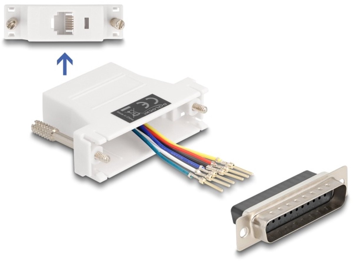 Delock D-Sub 25 pin male to RJ12 female Assembly Kit white