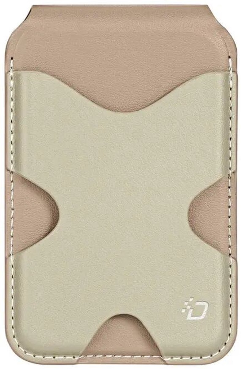 Dux Ducis Magnetische Kaarthouder - Wallet met Magneet Ring - Pasjeshouder voor vijf Pasjes - met Standaard - Beige