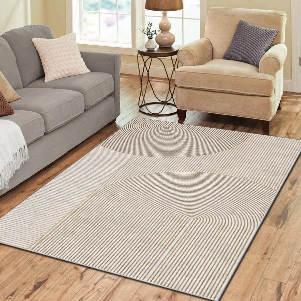 Zeo Wood - Vloerkleed - Tapijt Woonkamer - Vloerkleed 160*230 cm - Anti Slip - Machinewasbaar
