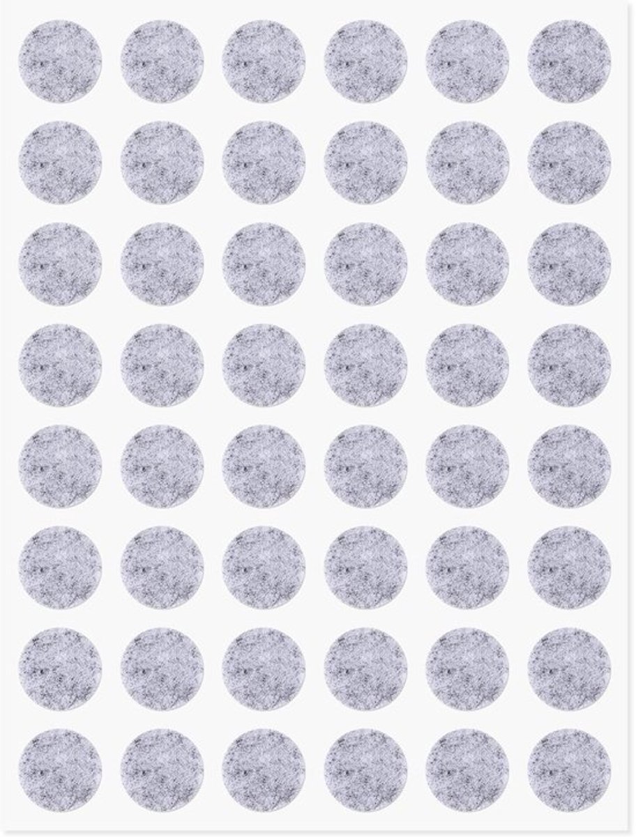 48 Stuks Viltkussentjes voor Kastdeuren, 1,3cm Grijze Ronde Stevige Kastkussentjes vaste Vilten Meubelkussentjes voor Keukenmeubels Vloerlades Tafels en Stoelen