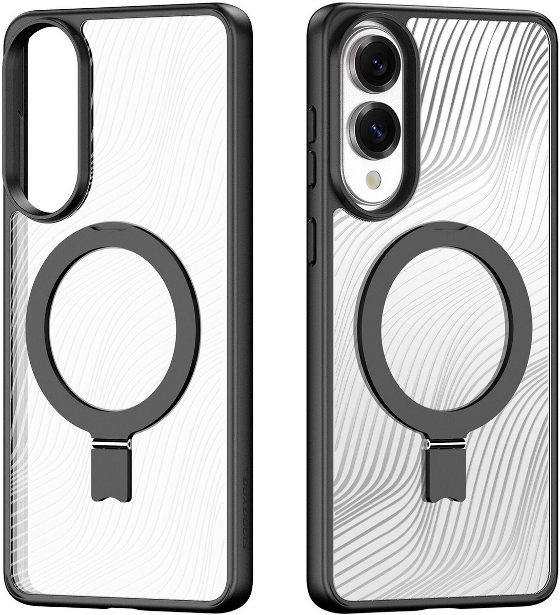 Dux Ducis Aimo Geschikt voor Samsung Galaxy S26 - Compatibel met MagSafe / Qi2 - Back Cover met Magneet - Uitklapbare Kickstand Standaard - Matte Zwart