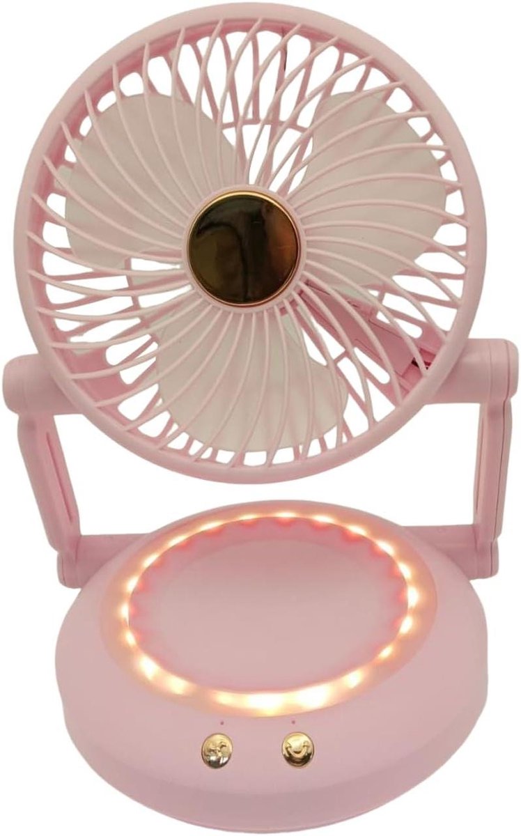 Draagbare Ventilator - Persoonlijke Koeler - Bureau Gebruik - Verstelbare Luchtstroom - 12 x 21 x 12 cm - Roze