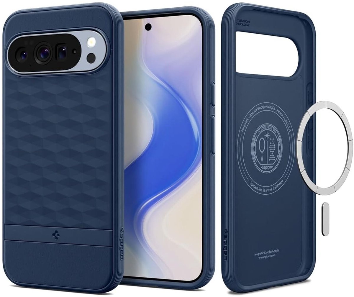 Spigen Parallax MagFit Hoesje Geschikt voor Google Pixel 10 Pro XL - Back Cover Compatibel met MagSafe / Qi2 - Blauw