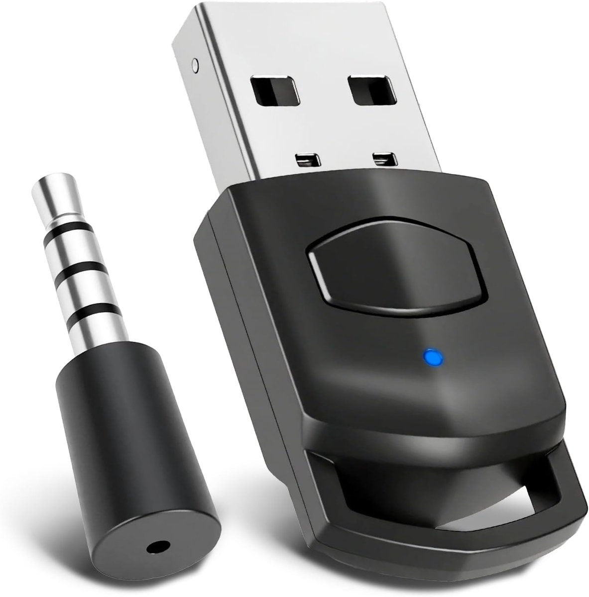 QTTVBTNA -Bluetooth Adapter - Draadloze Audio Dongle - USB Ontvanger - Lossless Geluidskwaliteit - Plug En Play Installatie - Duurzaam Plastic - Compact Design - Lage Latentie Gaming - 1 Stuk