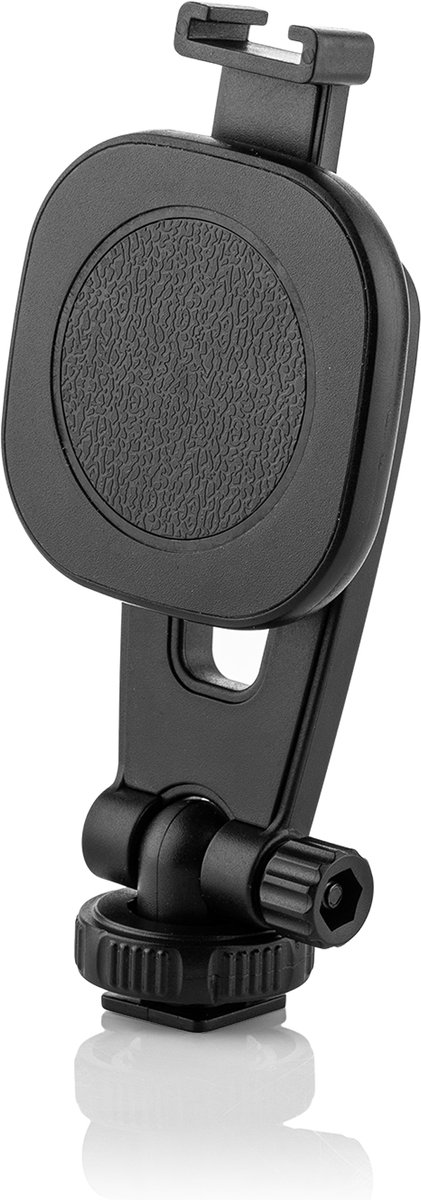 MOJOGEAR PH2 Magnetische smartphone-houder voor statief + cold shoe-mount - Voor Vlogging en Video - Met 1/4 inch Schroefaansluiting voor Statief - Zwart
