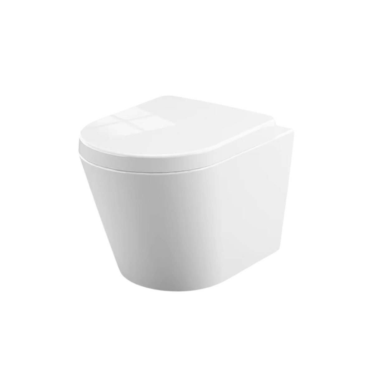 Wandtoilet - Keramiek, wit, deksel dikte ca. 1-2 cm - voor Thuis en Professioneel Gebruik