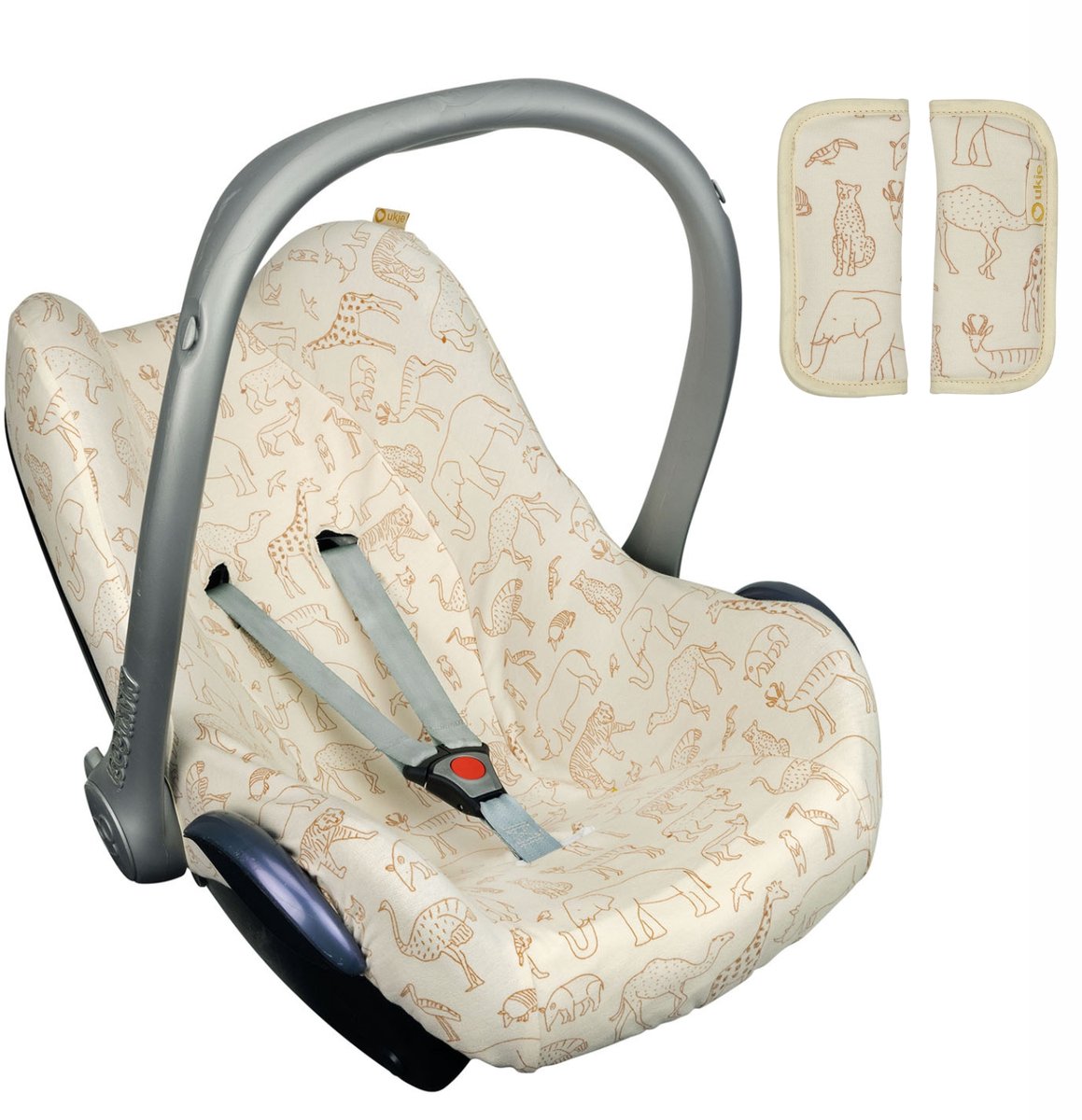 Maxi Cosi hoes Pebble Cabriofix Citi - Autostoelhoes Groep 0 - Zacht Katoen - Met Waterdichte Voering ter Bescherming van je Autostoel - Perfecte Pasvorm - Combineer met de Bijpassende Ukje Zonnekap Voetenzak en Gordelbeschermer - Safari