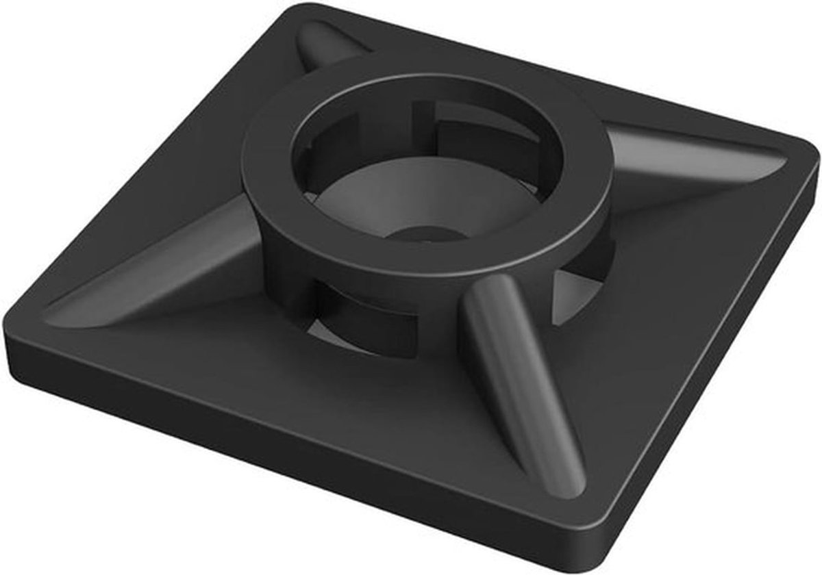 Set van 100 zelfklevende nylon houders in zwart van 20 mm x 20 mm voor kabelbinders, ideaal voor het organiseren van kabels in het thuiskantoor