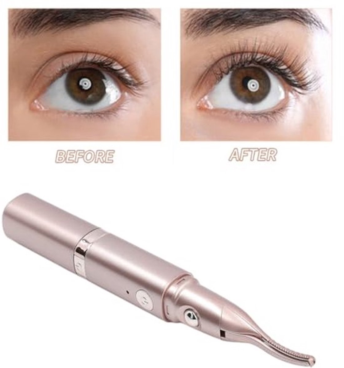 Elektrische wimperkruller en trimmer 2-in-1 met USB-oplaadfunctie, snel opwarmend, compact en draagbaar met LED-display voor eenvoudig stylen van wimpers