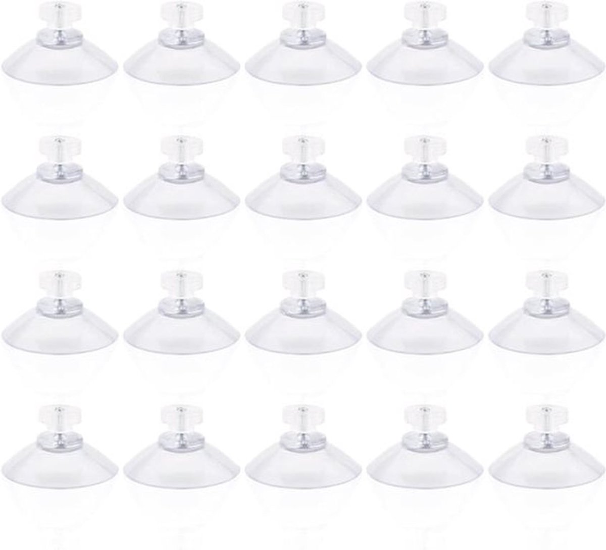 Plastic Zuignappen met Schroefdraad - 20 Stuks - Sterke Hechting - Voor Raam, Spiegel, Muur - Keuken, Badkamer