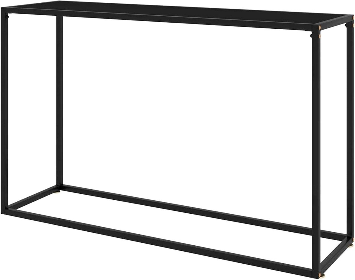 Consoletafel - Bijzettafel Wandtafel - Decoratie Plaatsen - Gehard Glas Staal - 120 x 35 x 75 cm - Zwart
