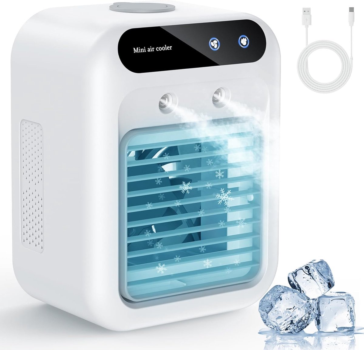 Draagbare airconditioners, draagbare verdampingskoelers, stille draagbare airconditioners met watertank, persoonlijke airconditioners, verdampingsluchtkoelers, geschikt voor kamers, slaapkamers, kantoren, campings en andere locaties.