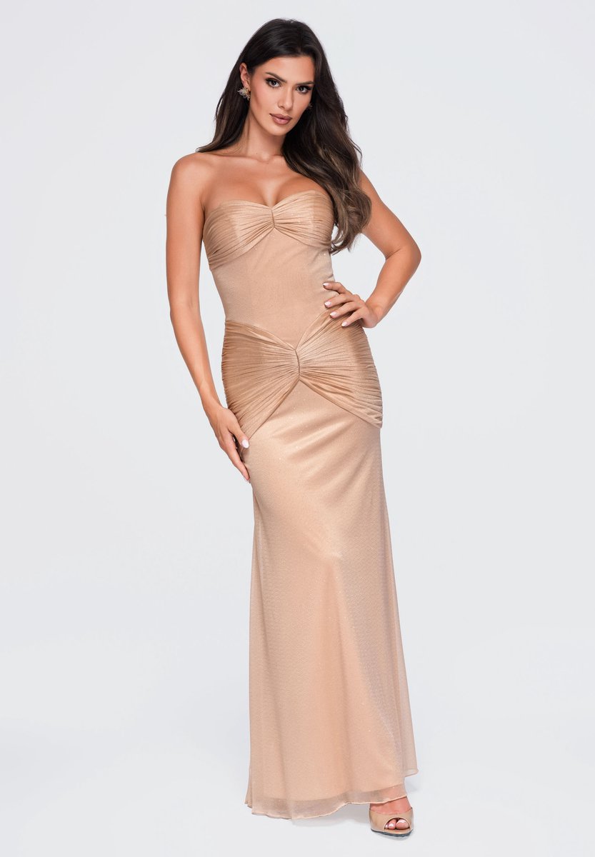 LARICA Jurk - Strapless - Rits - Effen Beige XS