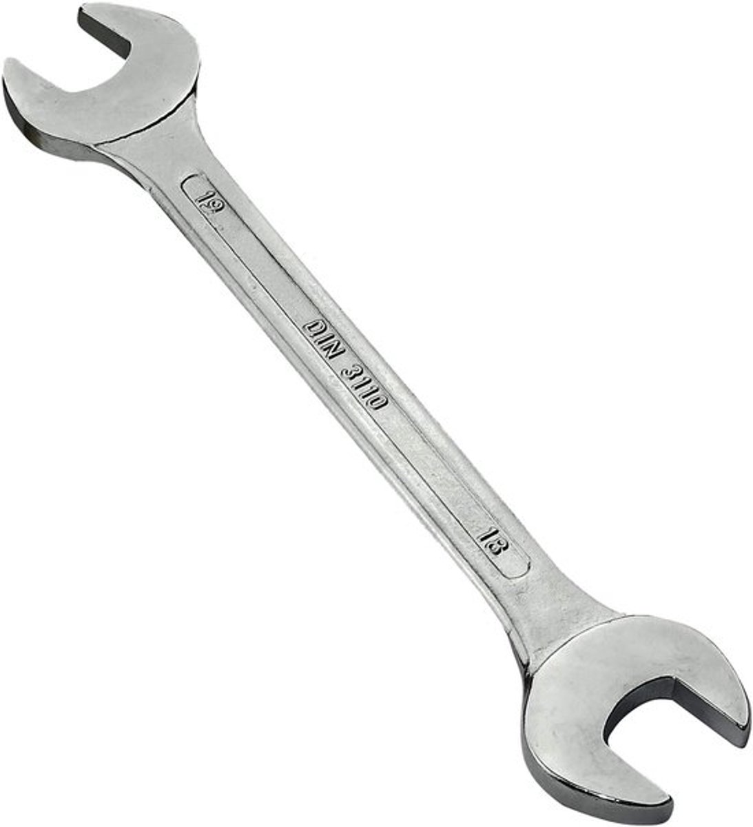 Dubbelringsleutel 18x19 mm met ergonomische handgreep in zilverkleur, voor stevig en comfortabel gebruik bij diverse klussen