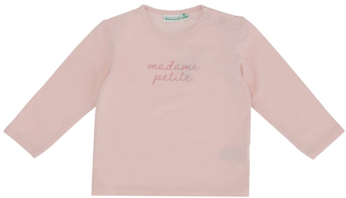 Babylook T-Shirt Lange Mouw Madame - Maat 68 - Crystal Pink