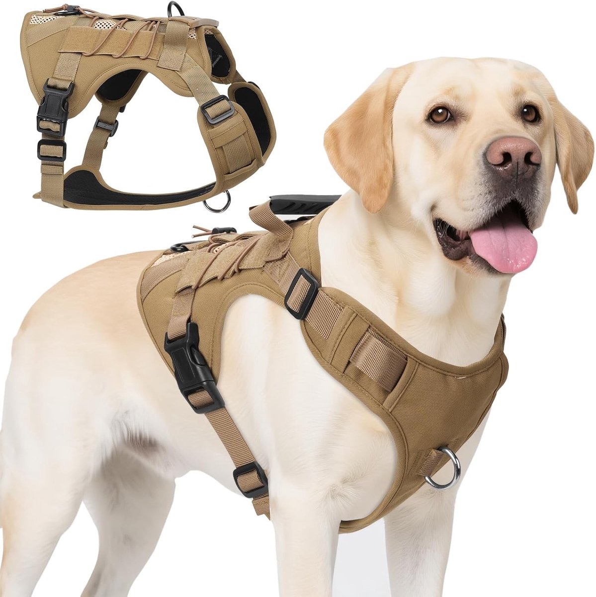 Verstelbaar hondentuig voor middelgrote en grote honden, anti-trek tuig met handvat, ideaal voor training en wandelen, stevig en comfortabel