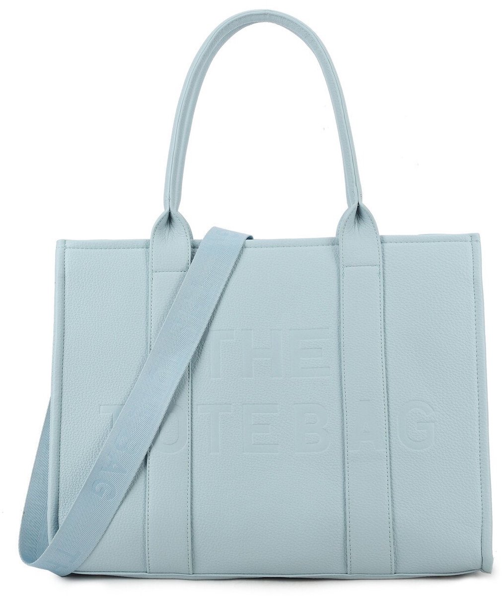 Schooltas - The Tote Bag - Blauw - Aktetas - Werktas - Laptoptas - iPad - 40 × 29 × 16 cm - Vakken - Rits - Brede Schouderband.