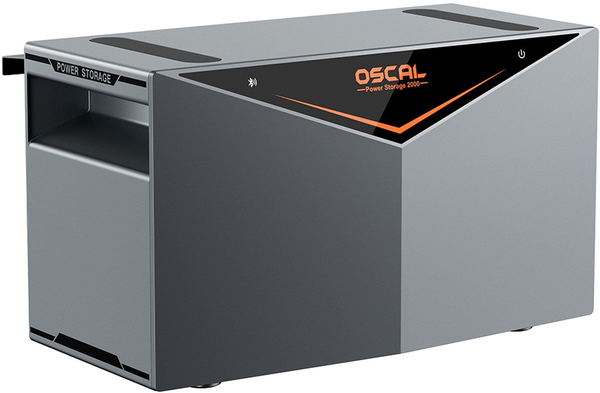 OSCAL Draagbaar Powerstation 1920Wh - 1200W Solar Generator - Thuisbatterij - 2400W Bypass AC Output - Generator voor Thuis, Camping, Noodstroom