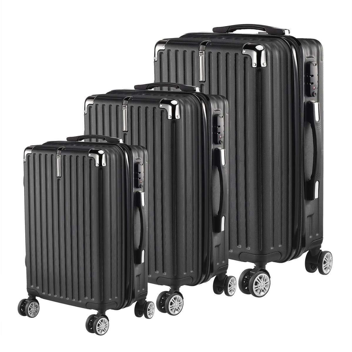 VIEMAE Koffers - Kofferset 3 delig - Koffer - Lichtgewicht - 360° dubbele spinnerwielen - TSA slot - Koffers 3 formaten - Zwart