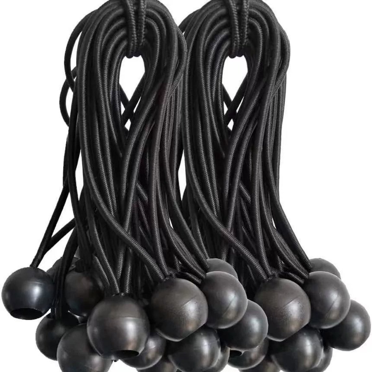 Set van 30 elastische kabels – Elastische kabels voor zeilen, partytenten, kampeertenten en gordijnen; Lengte: 100 mm.