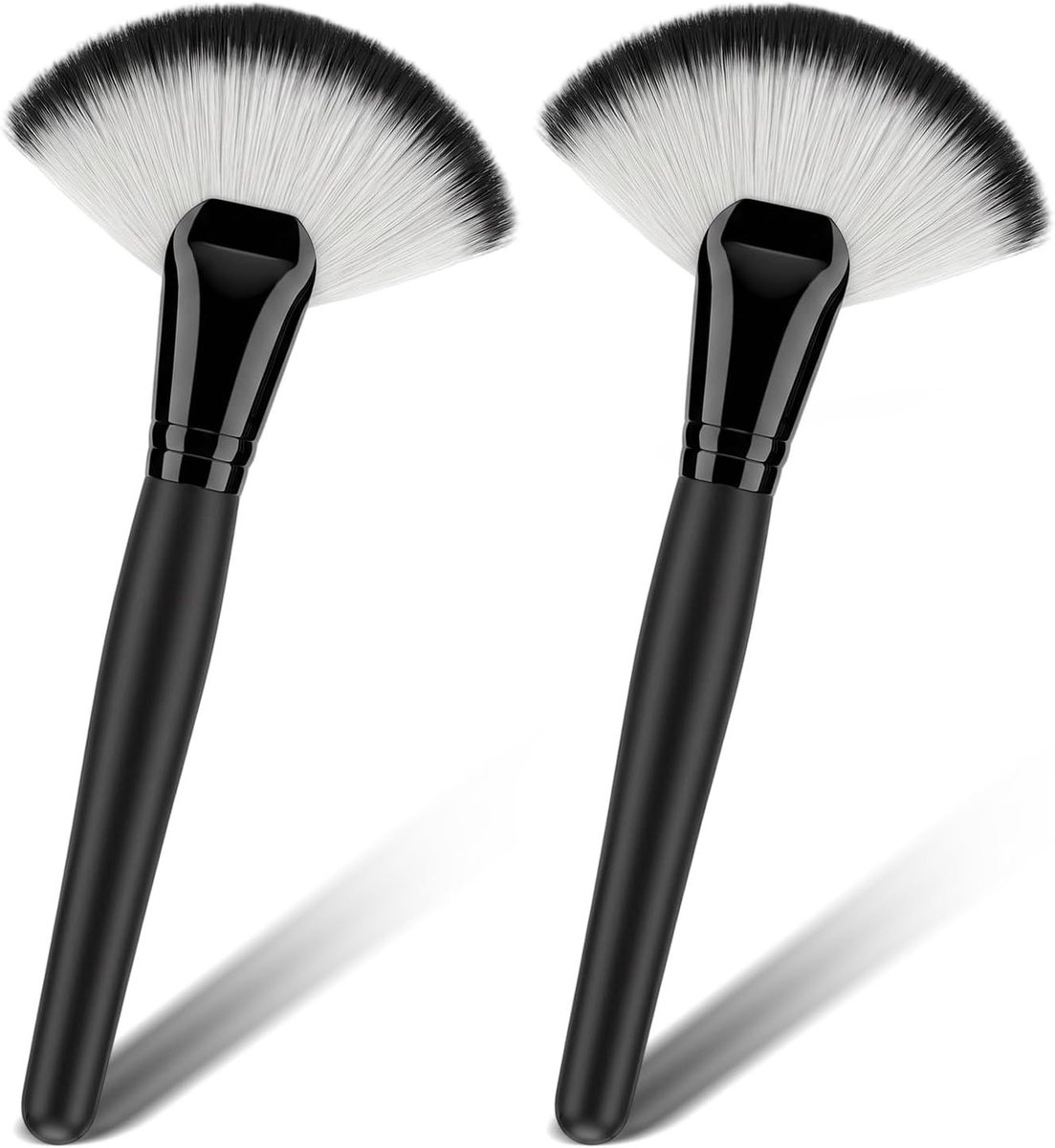 Waaierkwasten set van 2 voor make-up en gezichtsmaskers, 20 cm, ideaal voor vrouwen en meisjes, cosmetica accessoires